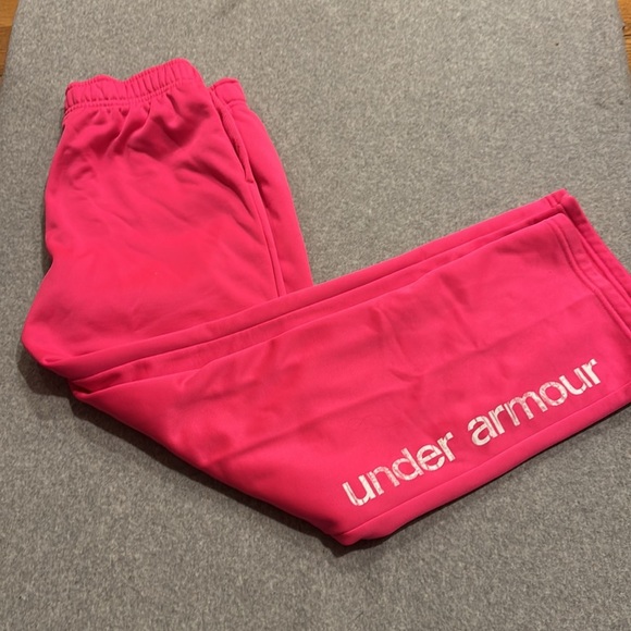 Under Armour Kids Pink SweatpantsSize YXL - Picture 3 of 3